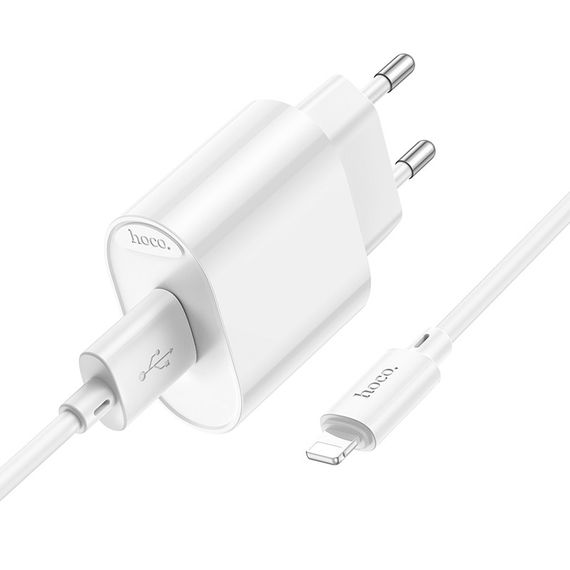 Набір СЗУ 110-240V HOCO C109A 1xUSB+кабель Lighting, 2.1A, кабель 1м | Зображення 2