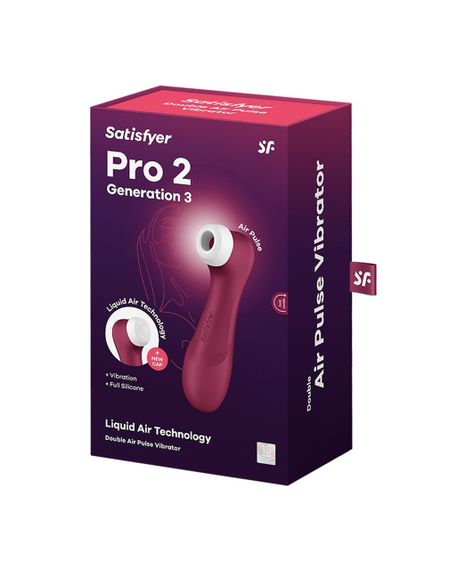 Вакуумний кліторальний стимулятор Satisfyer Pro 2 Generation 3 Satisfyer Liquid Air, бордовий Sex Aura | Зображення 6
