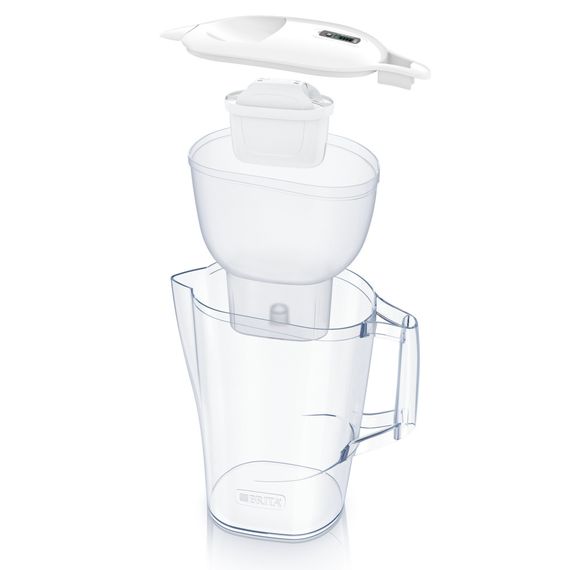Фільтр-глечик Brita Aluna Memo MXPro 2.4л (1.4л очищеної води) з фільтр-картриджем, білий (1052801) | Зображення 1
