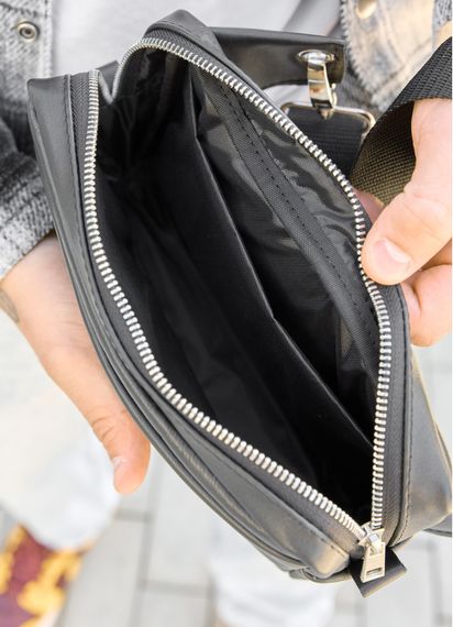 Чоловіча сумка бананка Sambag HARVI чорна 24 × 16 × 6 см (88213101m) | Зображення 7