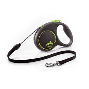Рулетка Flexi Black Design M, трос 5 м, зеленый