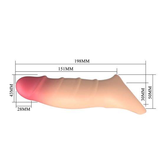 Насадка-подовжувач на пеніс PRETTY LOVE Damell Penis Sleeve, TPE, тілесний колір Sex Aura | Зображення 1