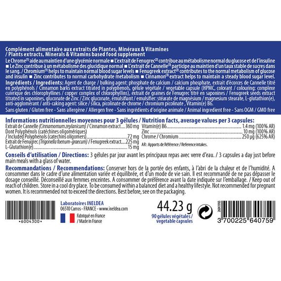 Комплекс для профилактики диабета INELDEA SANTE NATURELLE GLYCO-STAB® 90 Caps | Зображення 1