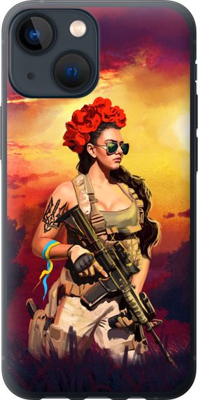 Чехол на iPhone 13 Mini Украинка с оружием "5316u-2373-17620"