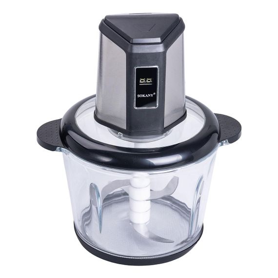 Чоппер измельчитель 800 Вт 4 лезвия с чашей на 2,5 литра 2 скорости мясорубка Sokany SK-06023 | Зображення 1