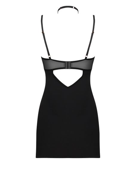 Сорочка з подвійними бретельками Obsessive Selinne chemise Чорна M/L | Зображення 5
