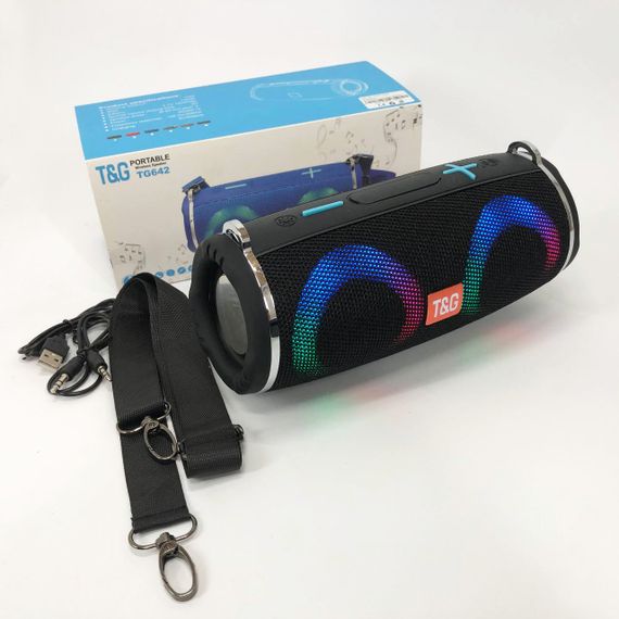 Портативная блютуз колонка светящаяся led TG642, Блютуз колонка светодиодная с ремешком UF-10 | Зображення 9