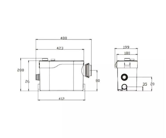 Каналізаційна установка SHIMGE WT 500B 0,5 кВт, Нmax 9 м, Qmax 125 л/хв | Зображення 2