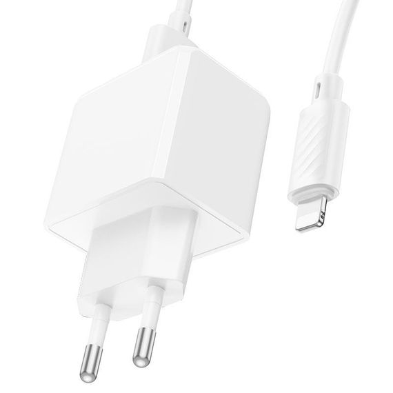 Набір СЗУ HOCO CS11A+ кабель Lighting, 1xUSB, 2.1A, кабель 1м, White, Blister | Зображення 2