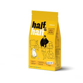 Корм Half&Half Adult Cats сухий з яловичиною для дорослих котів 2 кг