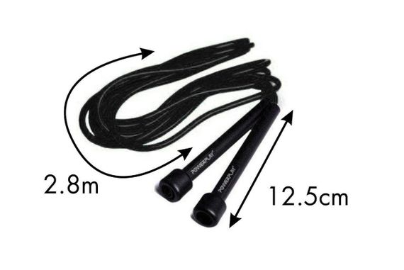 Скакалка PowerPlay 4201 Basic Jump Rope Чорна (2,8m.) | Зображення 2