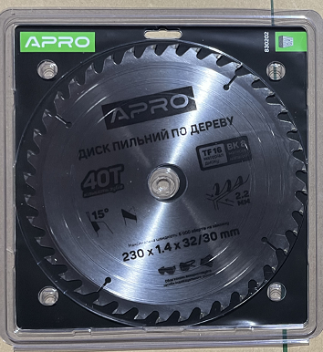 Диск пильный по дереву 230х32(30)х40Т APRO