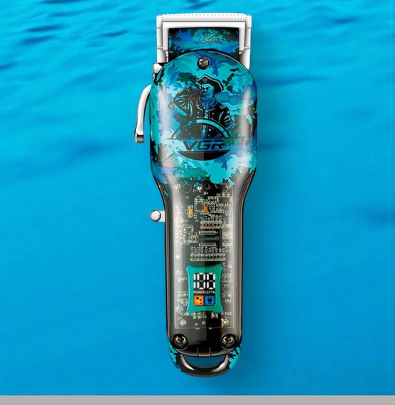 Акумуляторна стрижна машинка VGR V-886C Green з LED-дисплеєм, 9000RPM (47868-V-886C_989)