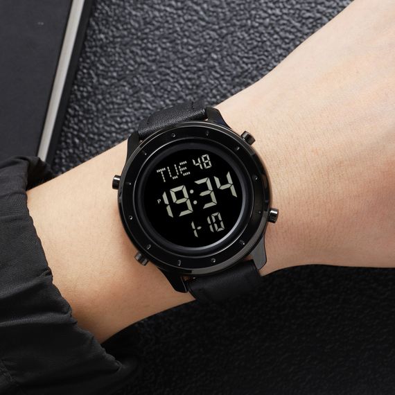 Чоловічий годинник Skmei 1864LBKBK Black-Black Leather | Зображення 2