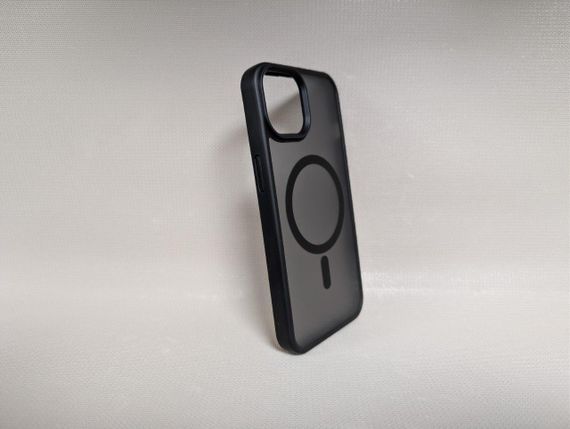 Чохол для iPhone 14 / Айфон 14 Wave, TPU, матовий, напівпрозорий, чорний | Зображення 4