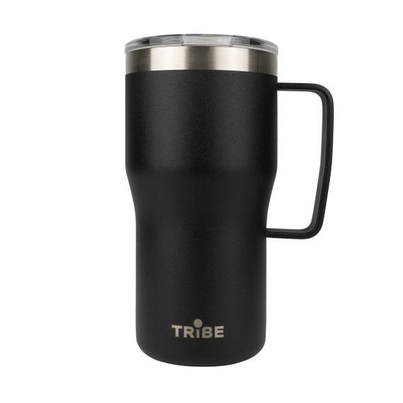 Термочашка Tribe Travel Mug 600 мл, Дорожня кружка трайб для авто та кемпінгових крісел, Чорний