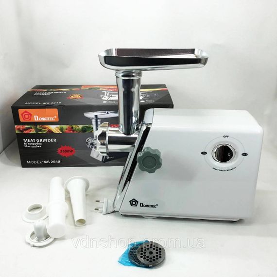 М'ясорубки надійні Domotec, Електрична м'ясорубка з додатковими насадками 'ясорубки для ковбасок NU-94 | Зображення 8
