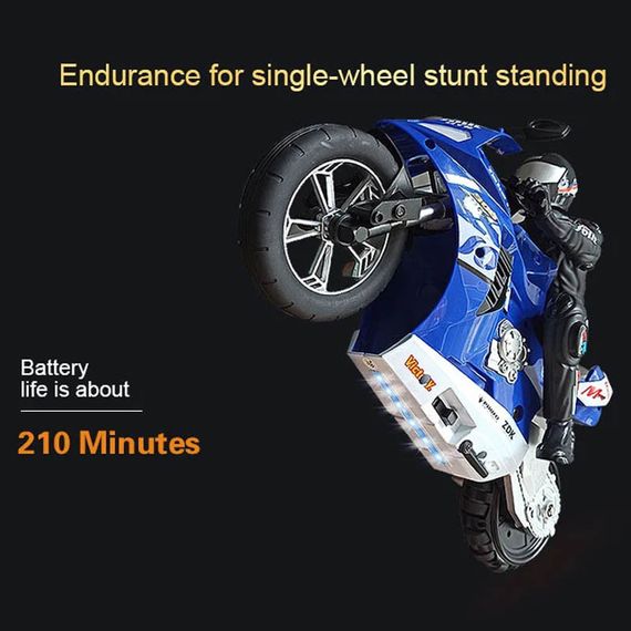 Мотоцикл на радіокеруванні Motorcycle Stunt Drift six-axis Gyroscope Blue | Зображення 2
