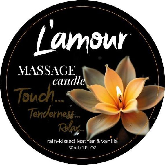 Массажная свеча L'amour Rain-Kissed Leather and Vanilla с ароматом ванили, 30 мл Sex Aura