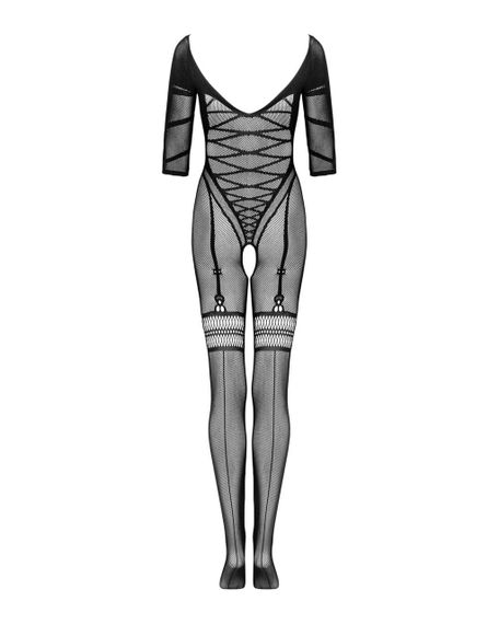 Сетчатый бодистокинг с имитацией подвязок Obsessive Bodystocking G329 XL/XXL, black, с доступом sexstyle | Зображення 3