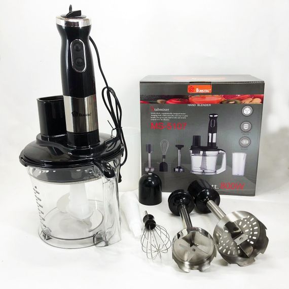 Блендер заглибний багатофункціональний 6 в 1 Domotec MS-5107 800 Вт, Потужний блендер для дому