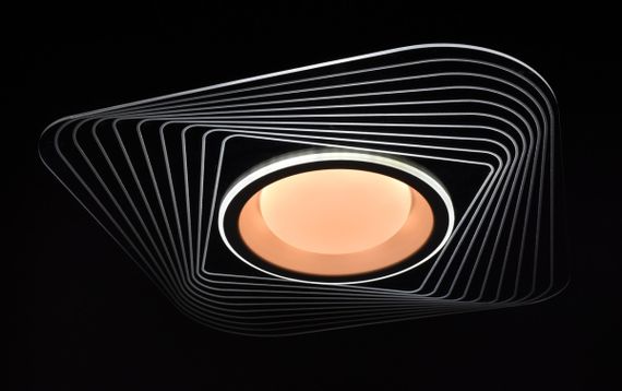 Люстра світлодіодна стельова LED світильник для квартири на стелю лед з пультом 25985 Чорний 7х49х49 см. | Зображення 2