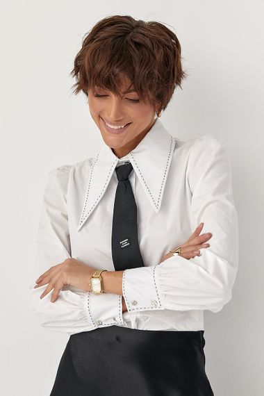 Класична сорочка з краваткою - молочний цвет, ONE SIZE (є розміри) | Зображення 4