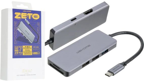USB-хаб XO HUB001 Type-C з високою швидкістю передачі даних 35pc стальной (MAW-41609_692)