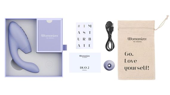 Подвійний вакуумний кліторальний стимулятор Womanizer Duo 2 - Lilac, незалежні мотори sexstyle | Зображення 6