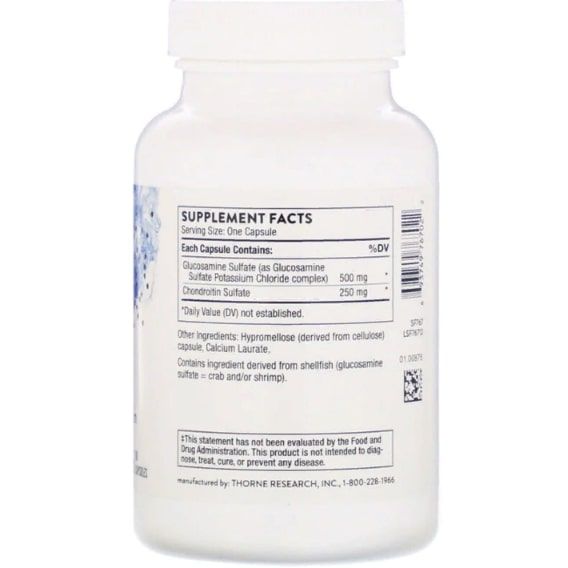 Препарат для суглобів та зв'зок Thorne Research Glucosamine & Chondroitin 90 Veg Caps THR-76702 | Зображення 1