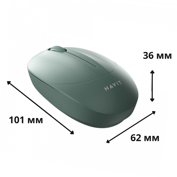 Беспроводная мышь HAVIT HV-MS54GT Green с 1600 DPI, 2.4 ГГц и USB-приемником | Зображення 5