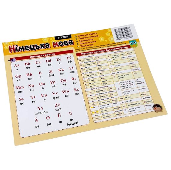 Картонка-підказка Німецька Мова 1 клас 109265 | Зображення 2
