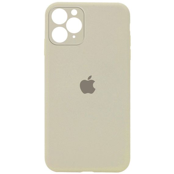 Чехол Silicone Case Square Full Camera Protective (AA) для Apple iPhone 11 Pro (5.8") Бежевий/ Antigue White