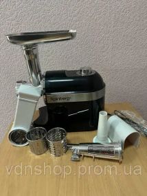 Чорна М'ясорубка Rainberg RB-2270 3800Вт з реверсом та насадками для шатківниці та ковбас