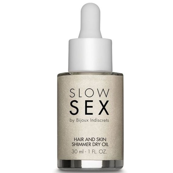 Сухое масло для тела и волос Slow Sex by Bijoux Indiscrets с мерцающими частичками sexstyle | Зображення 9