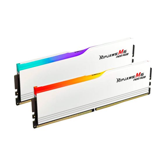 Модуль пам'яті для комп'ютера DDR5 64GB (2x32GB) 6000 MHz Ripjaws M5 Neo RGB Matte White G.Skill (F5-6000J3636F32GX2-RM5NRW) | Зображення 1
