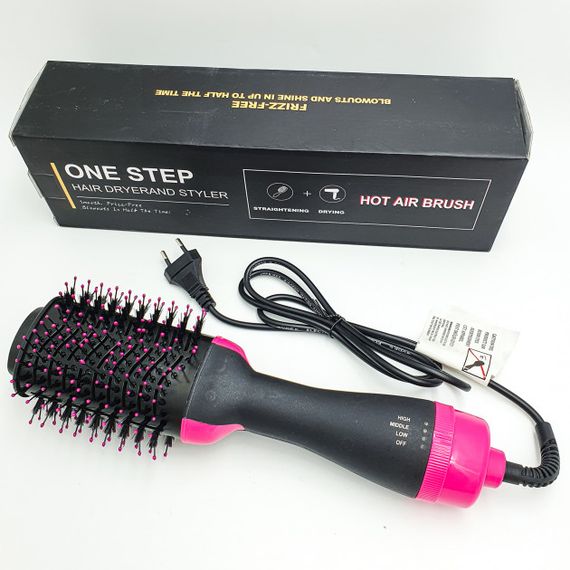 Фен Щітка гребінець 3в1 One step Hair Dryer 1000 Вт 3 режими випрямляч для укладання волосся стайлер з функцією іонізації | Зображення 3