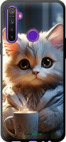 Чохол на Realme 5 Білий кіт "5646b-1862-2448"