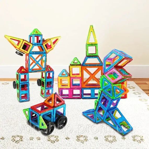 36 деталей Магнітний конструктор, дитячий 3Д конструктор, конструктор магнітний у валізі | Зображення 4