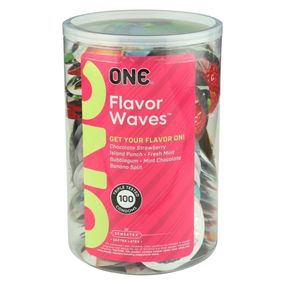 Набор ароматизированных презервативов ONE FlavorWaves, 100 шт, 6 ароматов, 6 цветов, упаковка-тубус Sex Aura