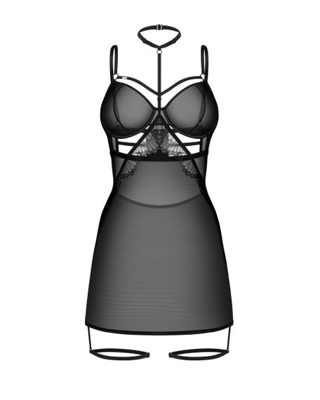 Сорочка Obsessive ARROWEL CHEMISE Черный S/M | Зображення 2