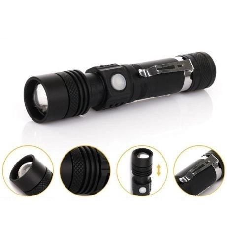Тактичний ліхтар Bailong BL-518/8518-T6 3 режими роботи zoom з/в microUSB кейс, кишеньковий міні ліхтар | Зображення 2