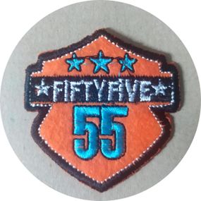 Нашивка на одежду (термо) Fifty Five 63*65 мм Помаранчевий