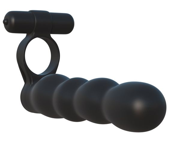 Насадка на член для подвійного проникнення з віброкільцем Posable Partner Double Penetrator Sex Aura | Зображення 1