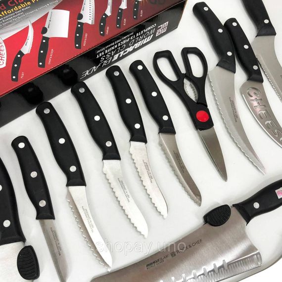 Набор ножей кухонных сталь Contour Pro Knives 13, Набор ножей для новой кухни, Товары для кухни ножи DZ-13 | Зображення 8