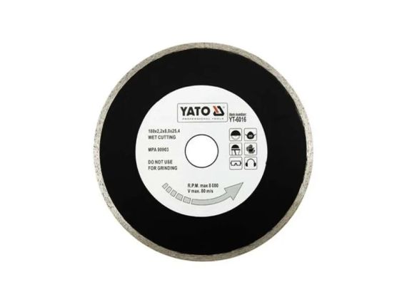 Диск відрізний алмазний суцільний 180 мм YATO YT-6016, 2.2х5.3 мм, 25.4 мм
