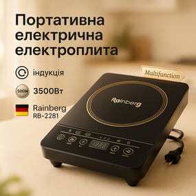 Плита кухонна переносна Rainberg RB-2281 3500Вт, Портативна індукційна електроплита DA-35