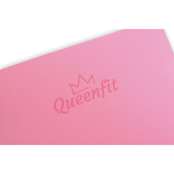 Килимок (мат) для фітнесу та йоги Queenfit Premium TPE 0,6см рожево-фіолетовий | Зображення 5