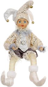 Іграшка музична "Арлекін" 41см з функцією руху голови, шампань