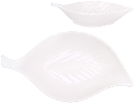 Салатники порцелянові "White City Лист", набір 2 салатники 800мл, 30.5х17см